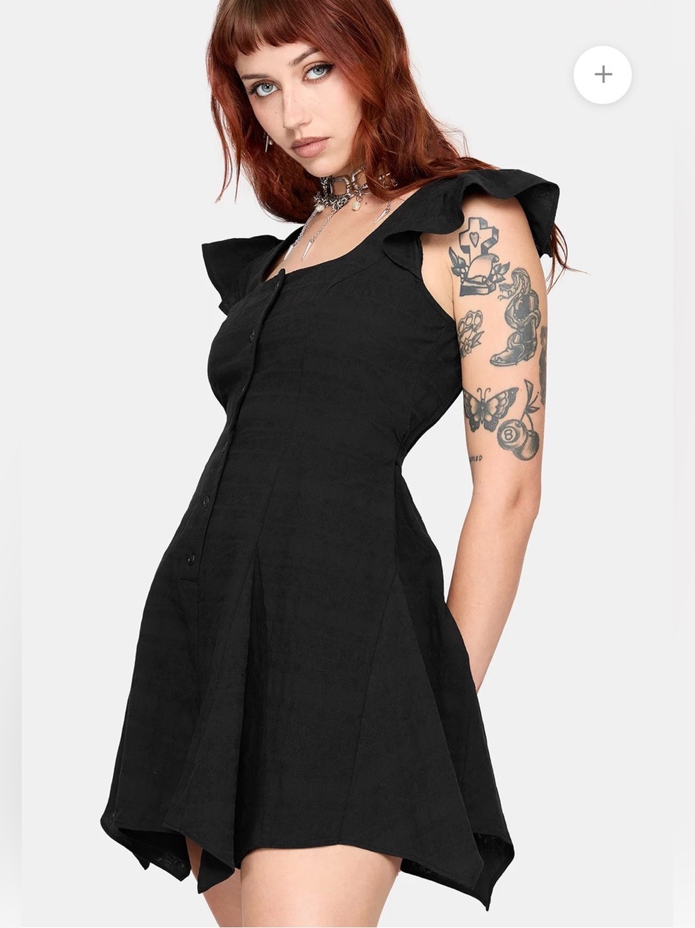NWT Disturbia Elindra Ruffle Neck Button Up Playsuit / Dress - size 10 - Picture 3 of 10